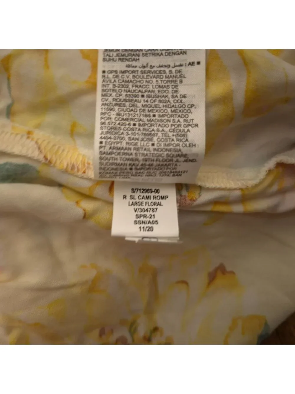 Old Navy Womens 3X Plus Floral Yellow & Pink Sleeveless Cami Romper